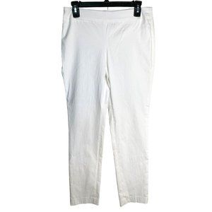 Grace Elements Womens White Stretch Contour Waist Pull On Pants Size M